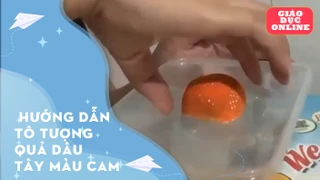  Hướng dẫn tô tượng quả dâu tây màu cam