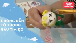  Hướng dẫn tô tượng gấu tim đỏ