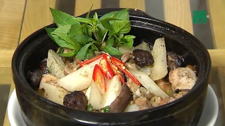 Cách làm dạ dày om nấm hương chuẩn vị