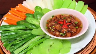 Cách làm rau củ luộc chấm mắm kho quẹt