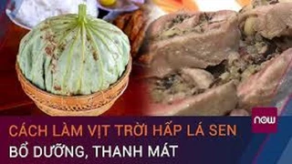 Thanh mát với với vịt giời hấp lá sen