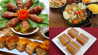 Món chay cho cả nhà - Chả cuốn rong kho tộ, bánh bí ngô cốt dừa