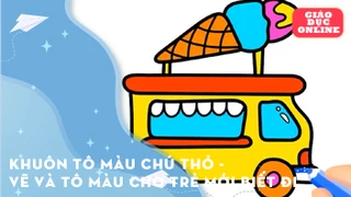 Khuôn tô màu chú thỏ - Vẽ và tô màu cho trẻ mới biết đi