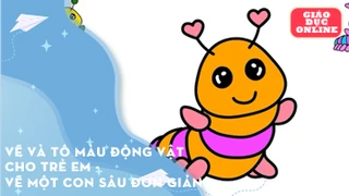 Vẽ và tô màu động vật cho trẻ em - Vẽ một con sâu đơn giản