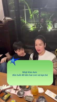 Nhật Kim Anh đón tuổi 40 bên hai con và bạn bè