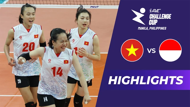 Highlights - Việt Nam vs Indonesia - Giải bóng chuyền nữ AVC Challenge Cup 2024