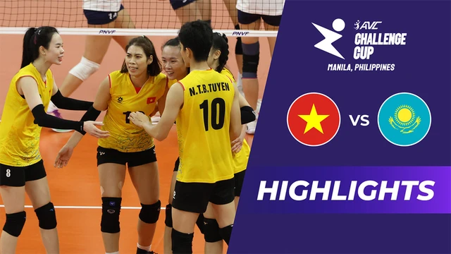 Highlights - Việt Nam vs Kazakhstan - Chung kết Giải bóng chuyền nữ AVC Challenge Cup 2024