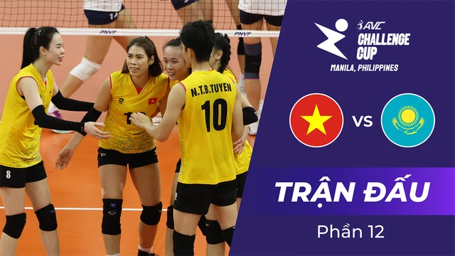 Trận đấu - Việt Nam vs Kazakhstan - Chung kết Giải bóng chuyền nữ AVC Challenge Cup 2024 - Phần 12
