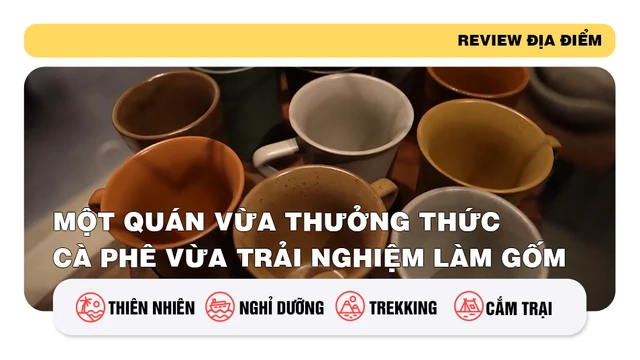 Một quán vừa thưởng thức cà phê vừa trải nghiệm làm gốm