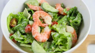 Salad Tôm sốt chanh dây và Sò điệp áp chảo hoa quả (Phần 2)