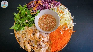 Cách làm gỏi gà ngũ sắc chống ngán ngày hè