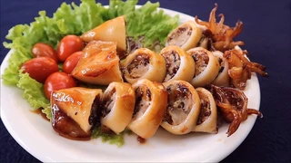 Mực Ống nhồi Tôm Thịt- Món ăn đặc trưng của Người Miền Biển
