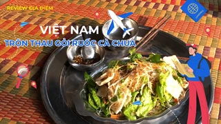 Trộn thau gỏi ruốc cà chua