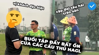 Buổi tập đầy BẤT ỔN của HAGL - Thầy Sắc gặp vị khách đặc biệt, cầu thủ được fan tặng quà quá trời