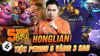 Quẩy tiệc pengu cùng Honglian với tộc hệ Kim Long siêu H4ck vàng triệu hồi 3 tướng 5 vàng 3 sao