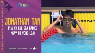 VĐV người Singapore Jonathan Tan bơi như máy, phá kỷ lục SEA Games 50m tự do nam ngay từ vòng loại