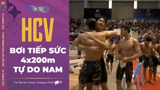 🥇 HCV Bơi tiếp sức 4x200m tự do nam Hưng Nguyên tỏa sáng, Bơi Việt Nam lội ngược dòng ở lượt cuối