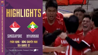 Highlights Singapore - Myanmar Phân hạng - Bóng chuyền nam SEA Games 32