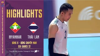 HIGHLIGHTS Myanmar - Thái Lan Bóng chuyền nam SEA Games 32 Đè bẹp Myanmar Thái Lan vào bán kết
