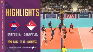 HIGHLIGHTS Campuchia - Singapore Bóng chuyền nam SEA Games 32 Chủ nhà thắng dễ ngày ra quân