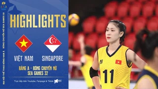 HIGHLIGHTS Việt Nam - Singapore Việt Nam đè bẹp đối thủ ngày ra quânBóng chuyền nữ SEA Games 32