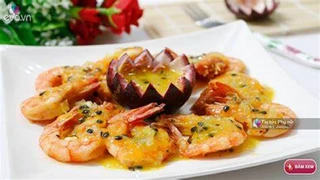 Cách làm tôm trộn cơm sốt chanh leo