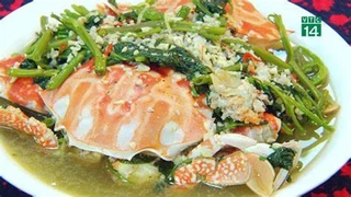 Ghẹ om rau muống: Món ăn giải nhiệt mùa hè
