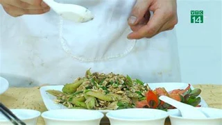 Cách làm bẹn mùng xào cùng với tép riu