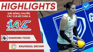 HIGHLIGHTS - Diamond Food - Khuvsgul Erchim VC - Giải bóng chuyền CLB nữ Châu Á 2023