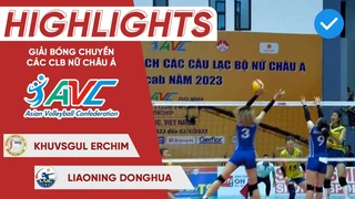 HIGHLIGHTS - Khuvsgul Erchim - Liaoning Donghua - Giải bóng chuyền các CLB nữ châu Á (AVC) 2023