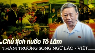 Chủ tịch nước Tô Lâm thăm trường song ngữ Lào - Việt
