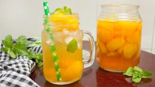 Cách làm trà đào thơm giòn tại nhà