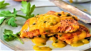 Độc đáo món cá tuyết áp chảo sốt chanh dây