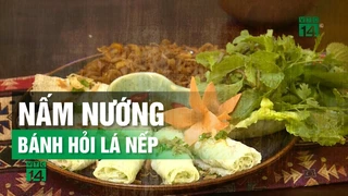 Nấm nướng Bánh Hỏi lá Nếp