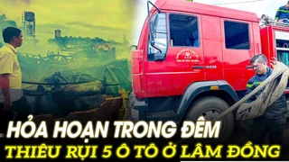 Hỏa hoạn trong đêm thiêu rụi 5 ô tô ở Lâm Đồng | VOVTV
