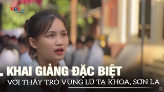 Khai giảng đặc biệt với thầy trò vùng lũ Tạ Khoa, Sơn La