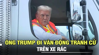 Ông Trump đi vận động tranh cử trên xe rác, cố gắng thu hút cử tri