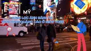 Kính lọc ánh sáng từ màn hình quảng cáo ở New York