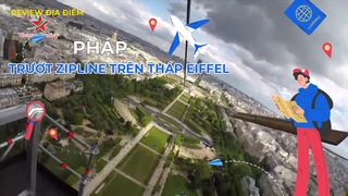 Trượt zipline trên tháp Eiffel
