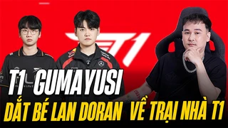 Gumayusi dắt bé Lan Doran về trại nhà T1 - LING REACTION