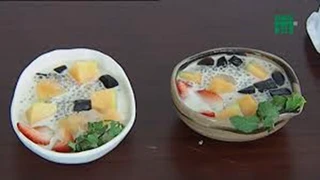 Cách làm chè dưa lưới sương sáo 3