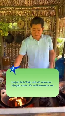 Huỳnh Anh Tuấn phá dỡ nhà chòi bị ngập nước, tốc mái sau mưa lớn