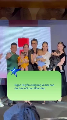 Ngọc Huyền cùng mẹ và hai con dự thôi nôi con Hòa Hiệp